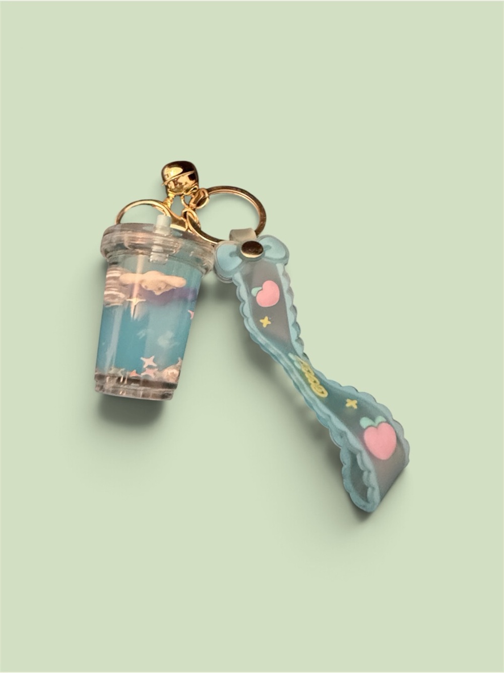 Blue Cloud Drink Wristlet Keychain - Unbranded